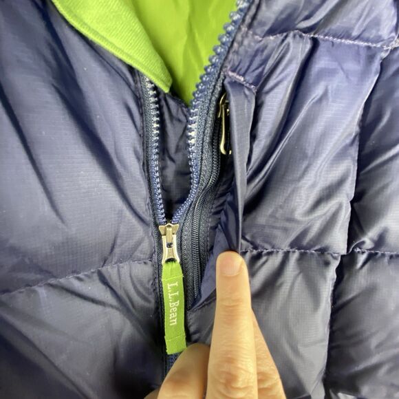 LL BEAN Jacket Youth Boys L 14-16 Goose Down Puffer Full Zip Pockets Ski Outdoor - Picture 11 of 16
